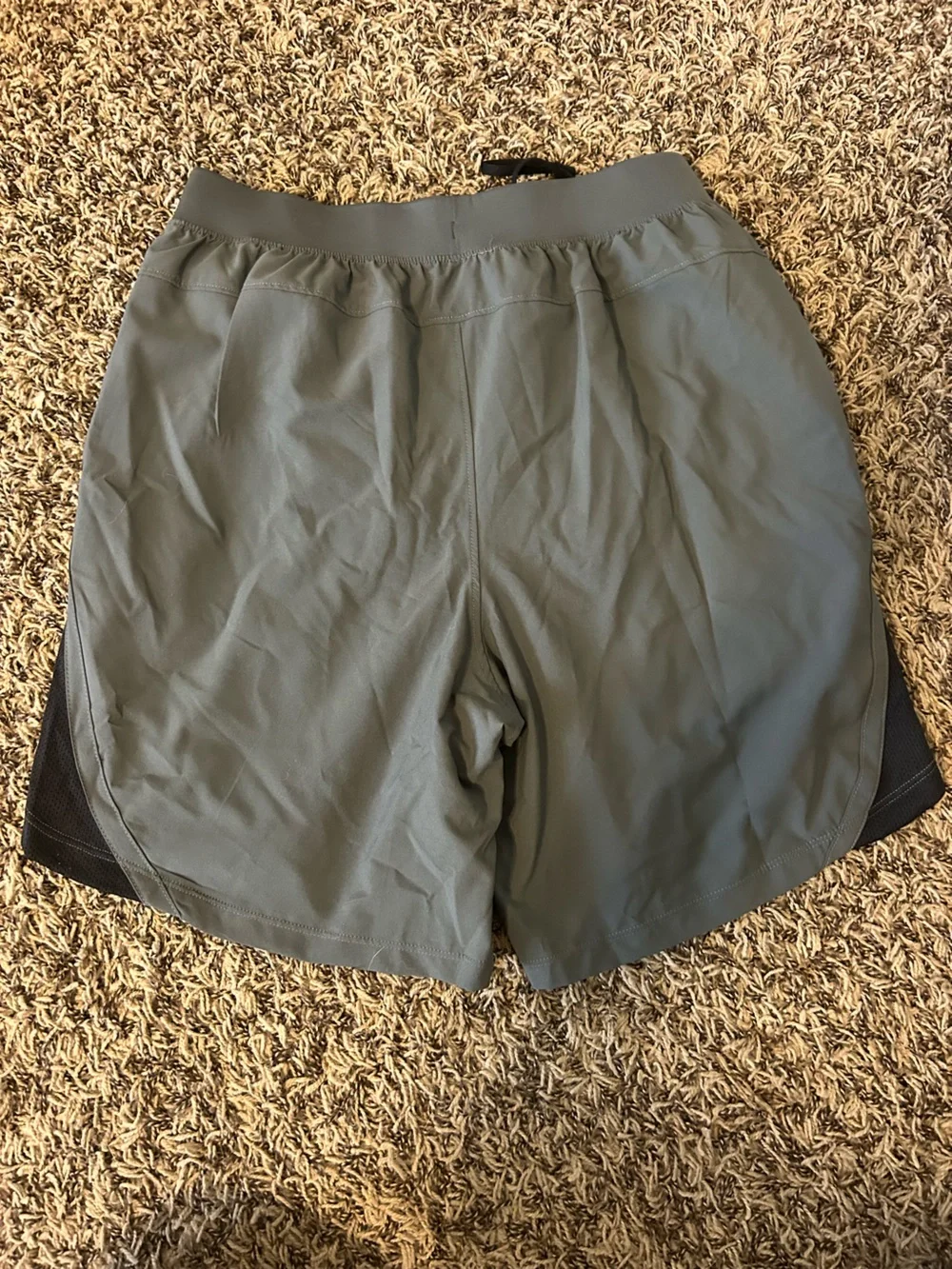 Under Armour Men's Olive Gray Athletic Shorts with Black Accents - Picture 3 of 5